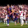 Barcelona vs Rayo Vallecano players in action during La Liga 2025-26 match