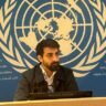 UN diplomat Mohamad Safa speaking at United Nations press conference on Iran nuclear allegations
