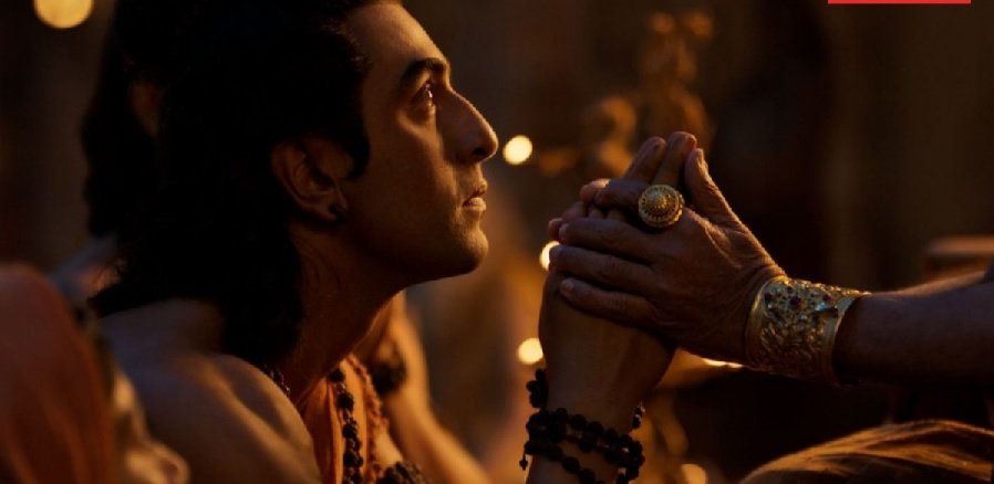Ranbir Kapoor as Lord Rama in Ramayana teaser holding bow in a dramatic scene