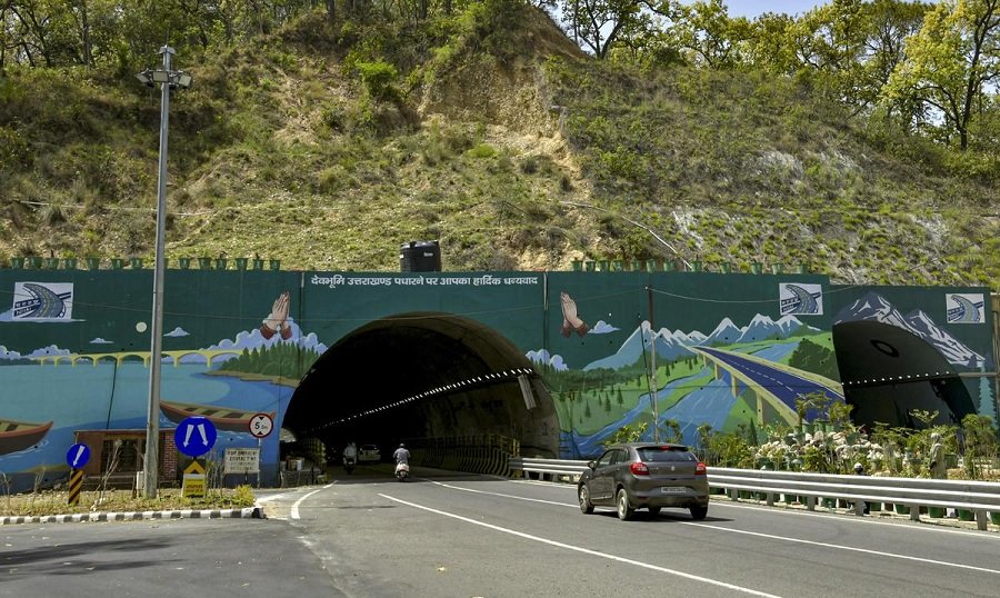 Delhi Dehradun Expressway wildlife corridor tunnel road view