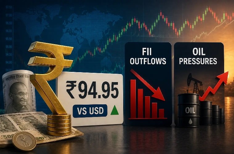 Rupee Near Record Low as Oil Prices and Foreign Outflows Pressure Indian Currency