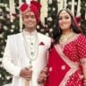 Wedding photo of Twisha Sharma and Samarth Singh during their marriage ceremony.