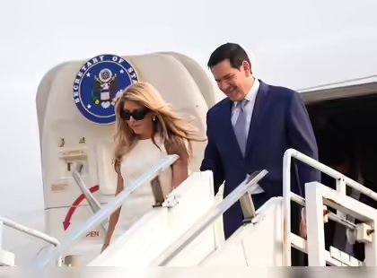 U.S. Secretary of State Marco Rubio and his delegation arrive in Kolkata during his four-day India visit on May 23, 2026.
