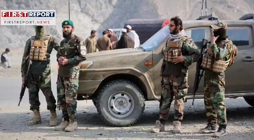 Pakistani security personnel stand beside a vehicle during a security operation following cross-border action along the Pakistan-Afghanistan border on June 29, 2026.