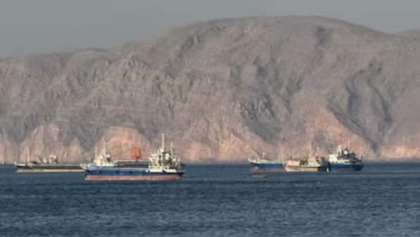 Oil tanker Settebello near the coast of Oman after a strike in the Gulf of Oman