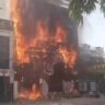 Fire engulfs a commercial building in Aliganj, Lucknow, where 15 people died in a devastating blaze on June 22, 2026.