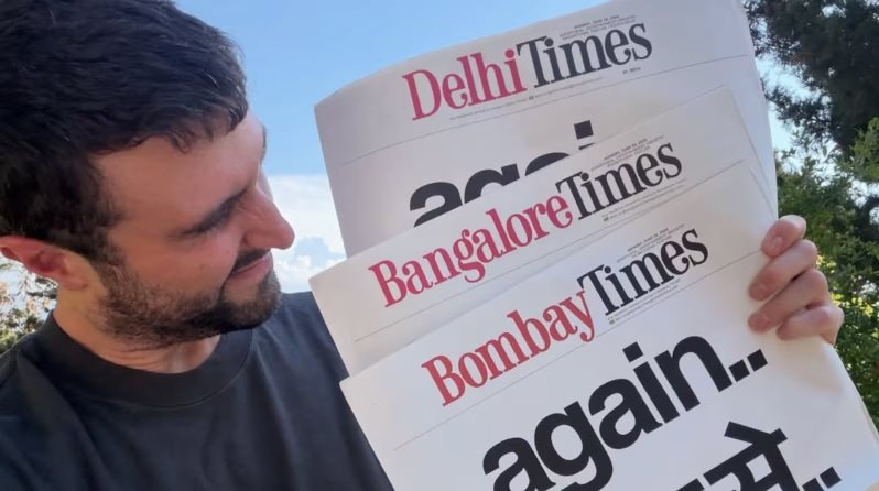 Fred again India tour teaser advertisement published in Indian newspapers ahead of December 2026 concerts