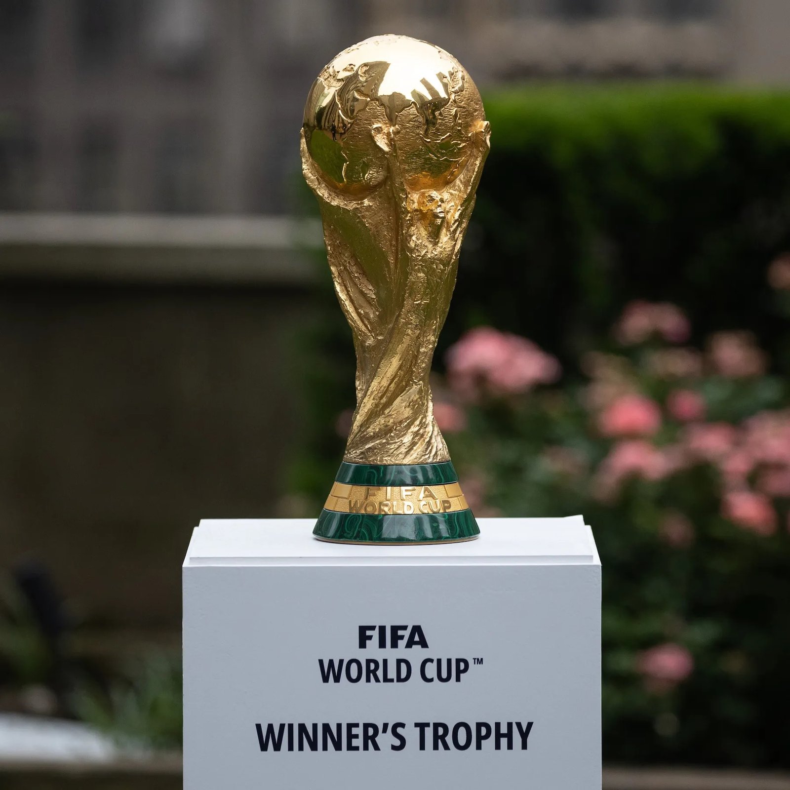 FIFA World Cup 2026 trophy ahead of the Round of 32 knockout stage