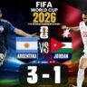 Lionel Messi celebrates after scoring a free-kick as Argentina defeated Jordan 3-1 in the FIFA World Cup 2026 group stage, setting a record with goals in seven consecutive World Cup appearances.