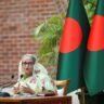 Former Bangladesh Prime Minister Sheikh Hasina during a public event in Bangladesh amid diplomatic tensions with India.