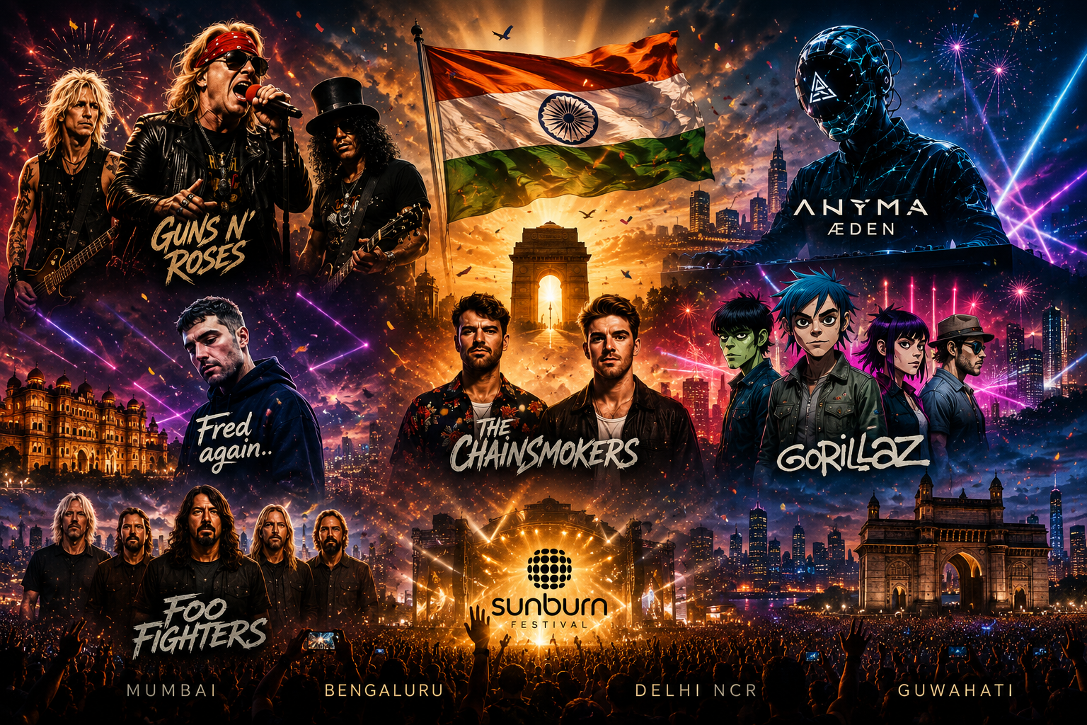 Guns N’ Roses, Fred again.., Gorillaz and Foo Fighters coming to India