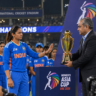 Indian women’s cricket team refusing the Asia Cup trophy during a tense presentation ceremony in Dubai