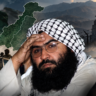Masood Azhar and Pakistan terrorism crisis with militants, Pakistan flag and smoke-filled city