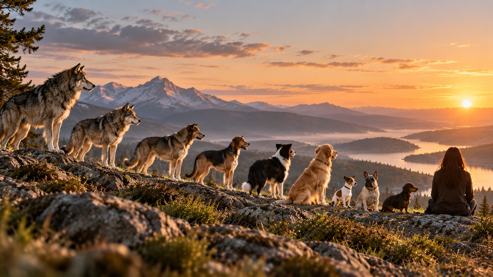 Dogs illustrating the human shaping of canine evolution through selective breeding