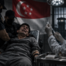 Illustration of a restrained sex offender facing forced chemical castration in Singapore